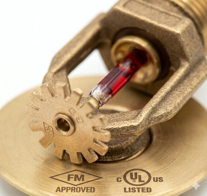 Concealed Fire Sprinkler K-factor 5.6 Chrome White