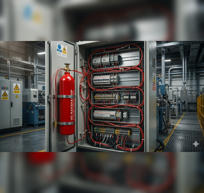HD-Rakshak IHP CO2 Fire Suppression System – Automatic Fire Protection with Heat Sensing Tube (2Kg–18Kg)