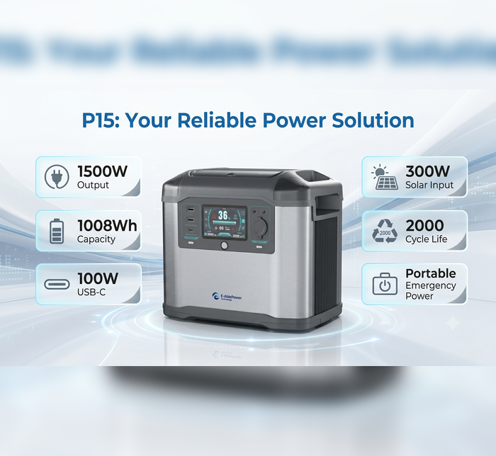 E-Able Power P15 Portable Power Station 1500W 1008Wh NCM - Image 2