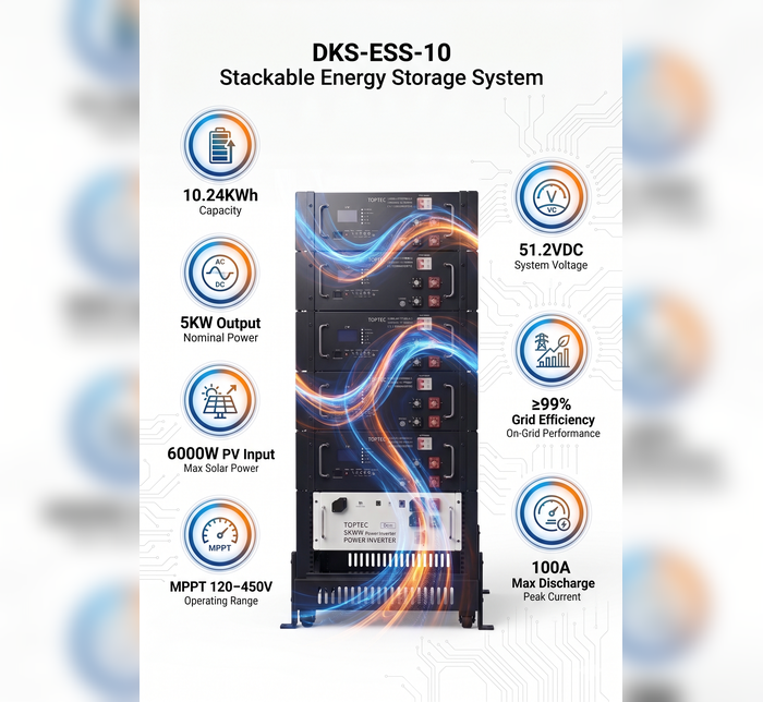 E-Able Power DKS-ESS-10 Stackable Energy Storage System 10.24KWh/5KW