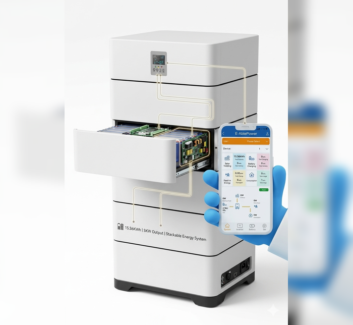 E-Able Power DKS-ESS-15 Stackable Energy Storage System 15.36KWh/5KW
