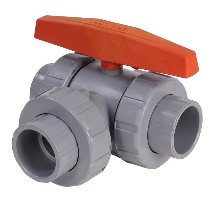 STREAM CPVC Three Way Ball Valve Socket End