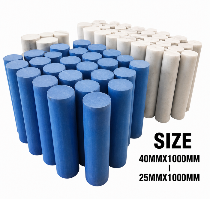 DURA Nylon 6 Engineering Rod 1000mm Length, 40 MM