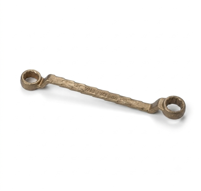 DE NEERS Aluminium Bronze Ring Spanner 7/16 x 1/2 Inch