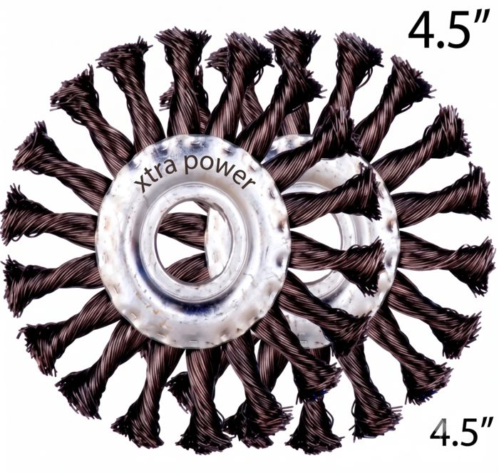 Xtra-Power 4.5 Inch Twisted Wheel Brush for Heavy Duty Work