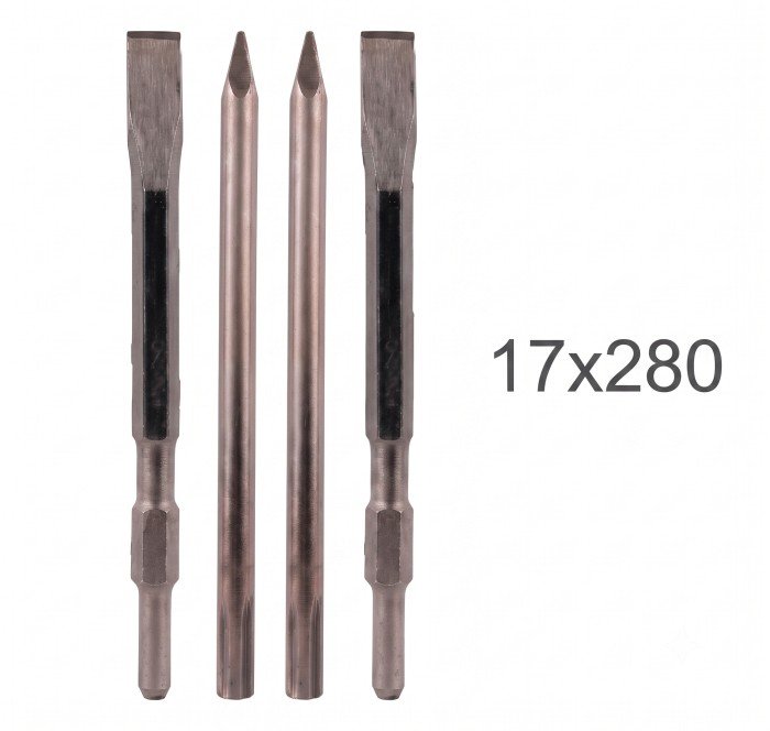 Xtra-Power 17x280mm Hexagon Shank Chisel Set
