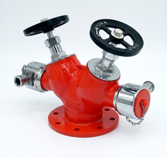 SAFE PRO Double Outlet Landing Valve 63 mm