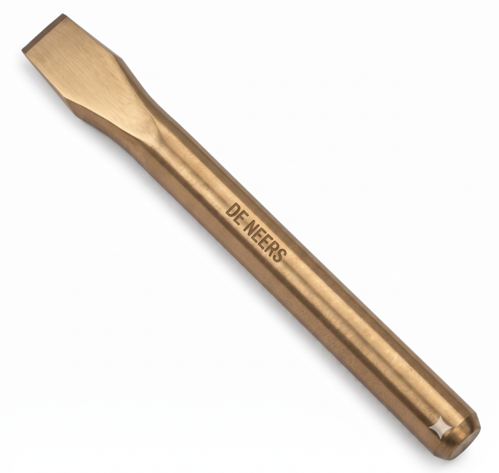 DE NEERS Be-Cu Chisel 300x24mm Flat Round Hex DN-17266 - Image 2